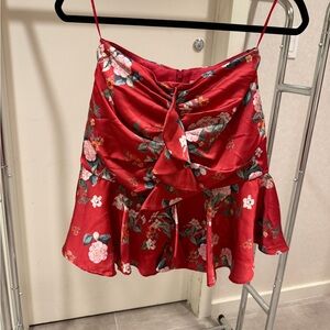 KEEPSAKE the Label Red Floral Skirt